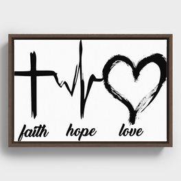 Faith, Hope, Love (Black and White) Framed Canvas