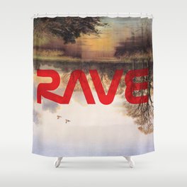 RAVE Shower Curtain | Music, Graphicdesign, Nasa, Techno, Dance, Type, Typography, Culture, House, Letters 