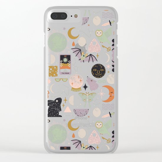 Lunar Pattern: Blue Moon Clear iPhone Case
