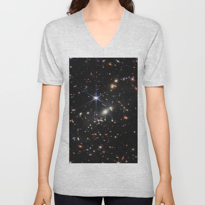 Galaxies of the Universe Webb's First Deep Field (NIRCam Image)  V Neck T Shirt