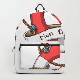 Man Overboard  sailor and boatman sea tattoo lover gift Backpack