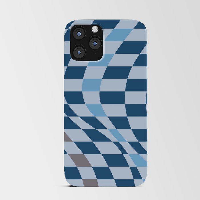 Blue warp checked iPhone Card Case