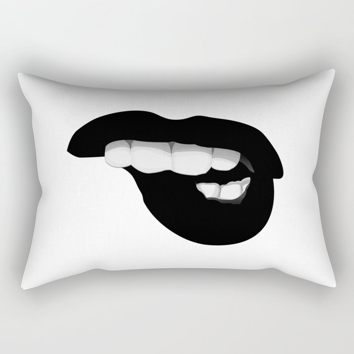 Black Lips Rectangular Pillow