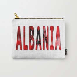 Albania Word With Flag Texture Carry-All Pouch