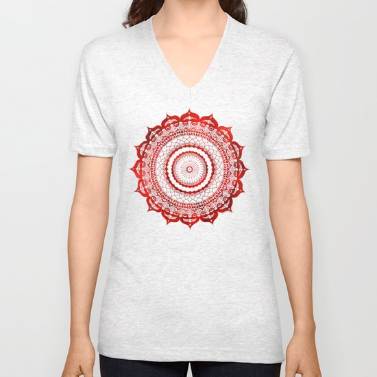 omulyána red gallery mandala Unisex V-Neck