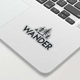 WANDER Forest Trees Black and White Sticker