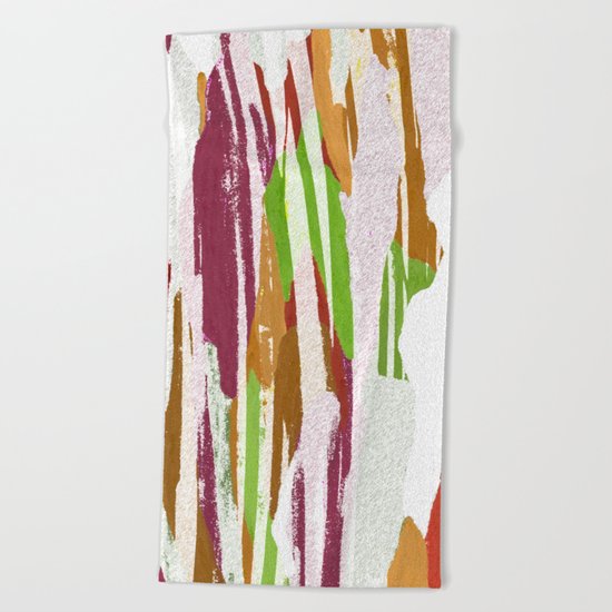Abstract Rainbow Splash Design Beach Towel
