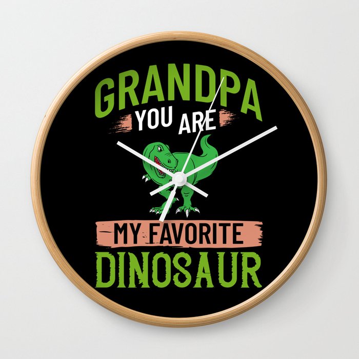 Dinosaur Grandpa Saurus Grandpasaurus Wall Clock