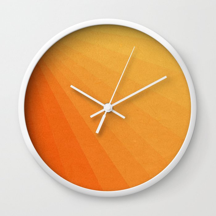 Shades of Sun - Line Gradient Pattern between Light Orange and Pale Orange Wall Clock