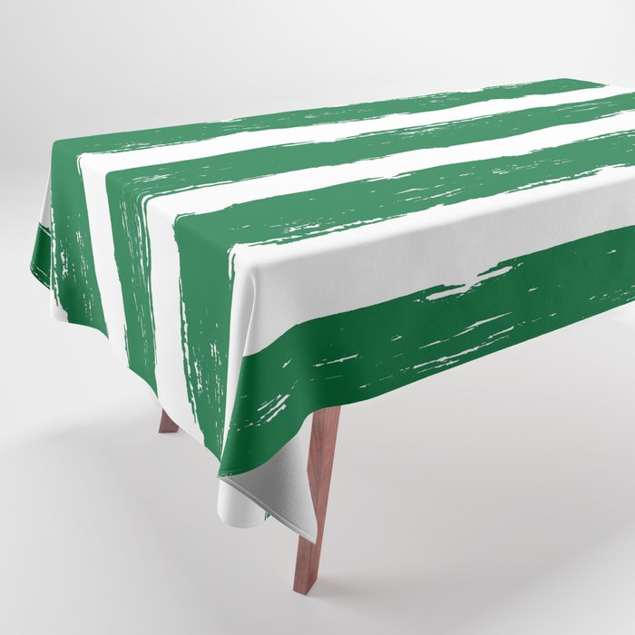 Hand-Drawn Stripes (Olive & White Pattern) Tablecloth
