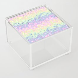 Trippy Funky Squiggly Pastel Rainbow Acrylic Box