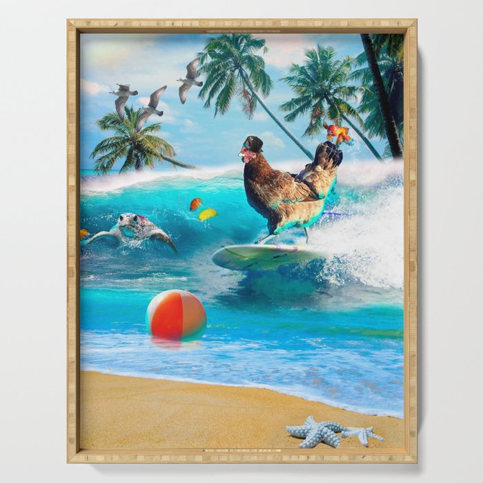 Surfing Chicken Serving Tray