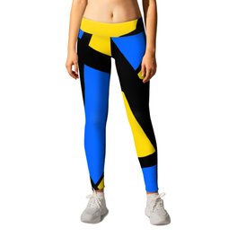 Yellow and Blue Triangles Abstract Leggings | Bluepattern, Abstract, Pattern, Abstractgeometric, Lines, Triangles, Fun, Geometric, Bold, Simple 