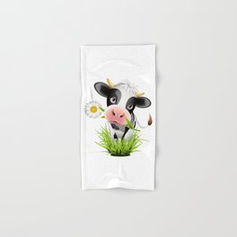 Cute Holstein cow in grass Hand & Bath Towel