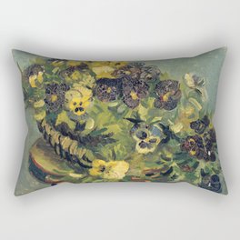 Basket of Pansies on a Table, Vincent van Gogh Rectangular Pillow