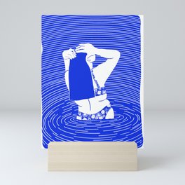 swimmer sea Mini Art Print