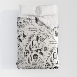 Death Lily Tattoo Flash Print Comforter