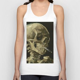 SKULL OF A SKELETON WITH BURNING CIGARETTE - VINCENT VAN GOGH Tank Top