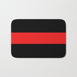 Firefighter: The Thin Red Line Bath Mat | Black, Emt, Vet, Graphicdesign, Support, Fighter, Retired, Rescue, Veteran, Fire 