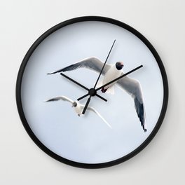 Flying seagulls Wall Clock