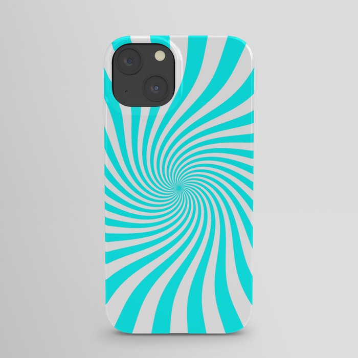 Swirl (Aqua Cyan/White) iPhone Case