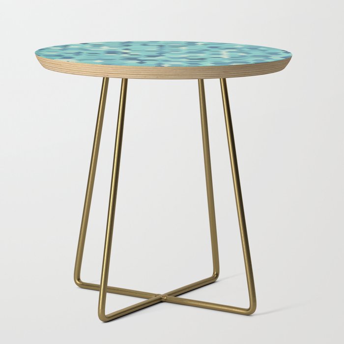 Green, Blue, White Colorful Hexagon Design  Side Table