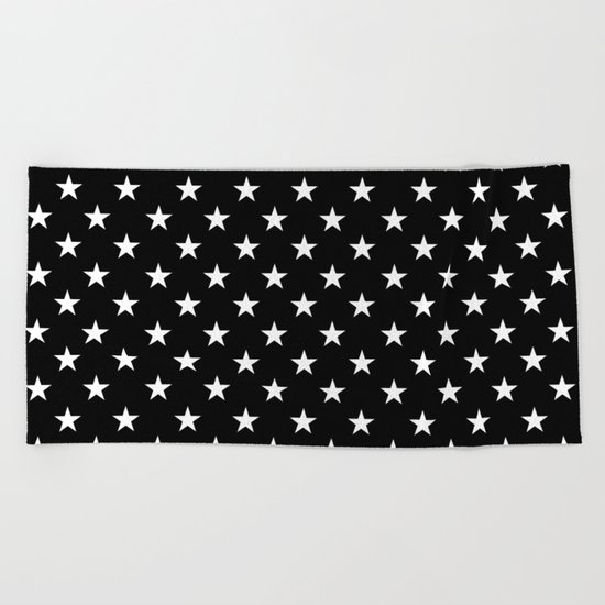 Stars (White/Black) Beach Towel