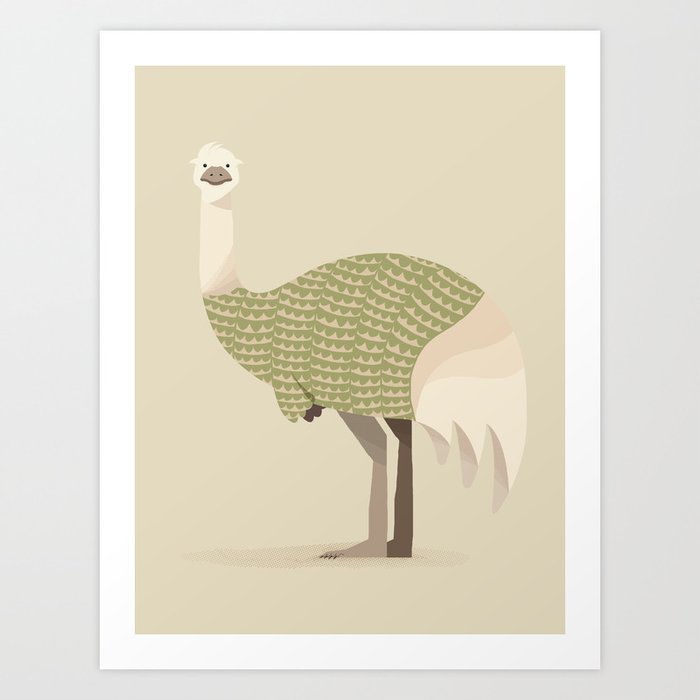 Whimsical Emu Art Print