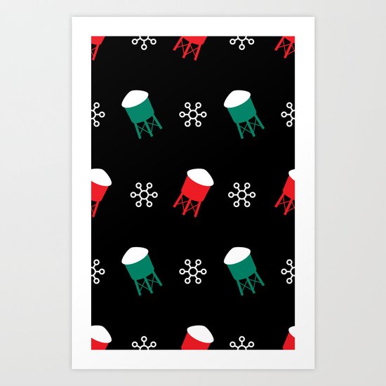 Water Towers and Snowflakes: 2012 Limited Edition Pattern Art Print