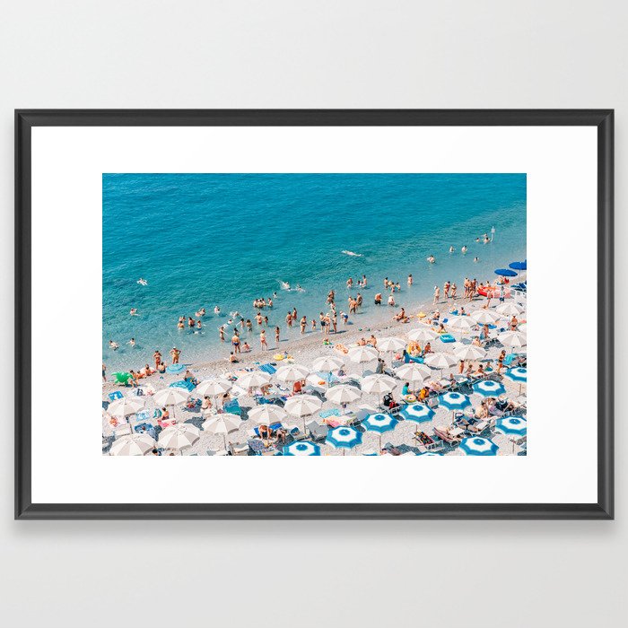 Amalfi Coast Beach Aerial Framed Art Print