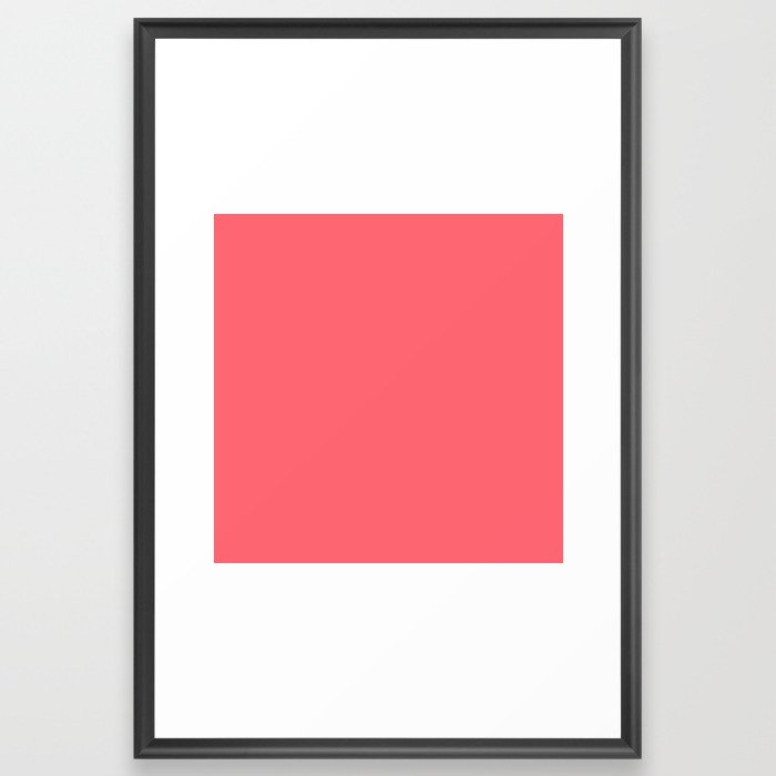 POMELO SOLID COLOR  Light Red Plain Pattern Framed Art Print