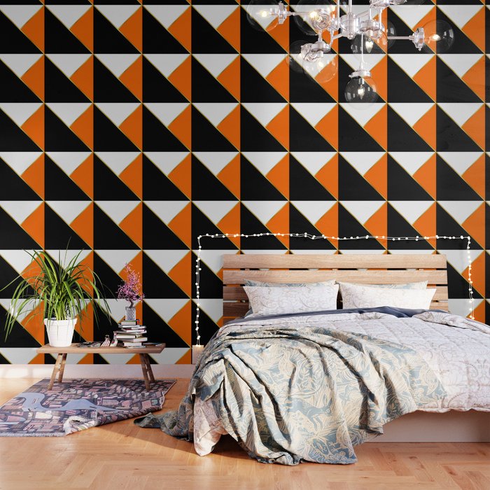 Black white 2025 and orange bedroom