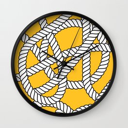 Nautical Yellow Rope Pattern Repeat Wall Clock