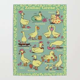 Zodiac Geese Poster