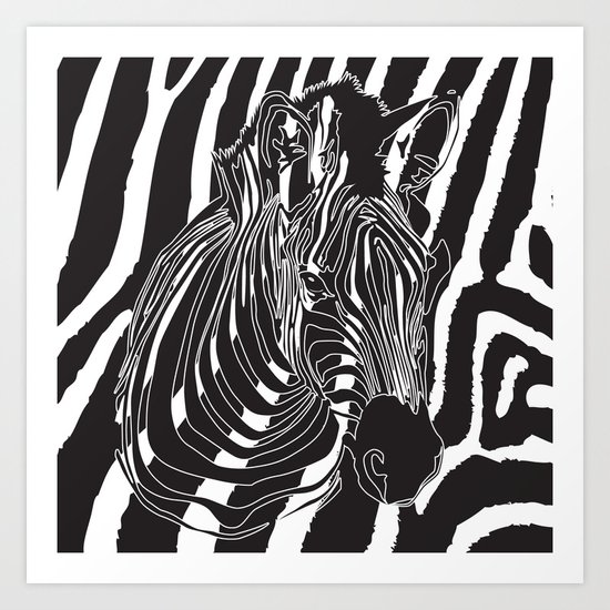 Zebra - Optical Art 5 Art Print