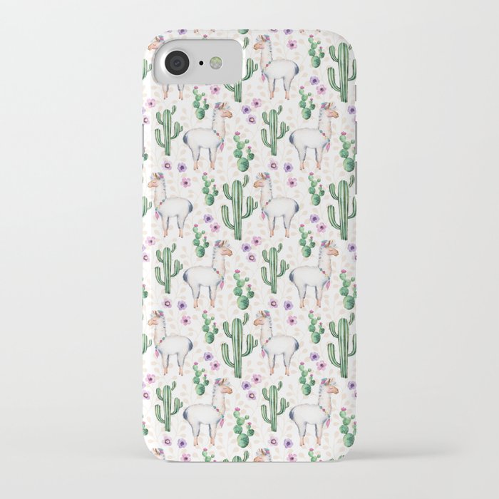 llama llamarama + cactus iphone case