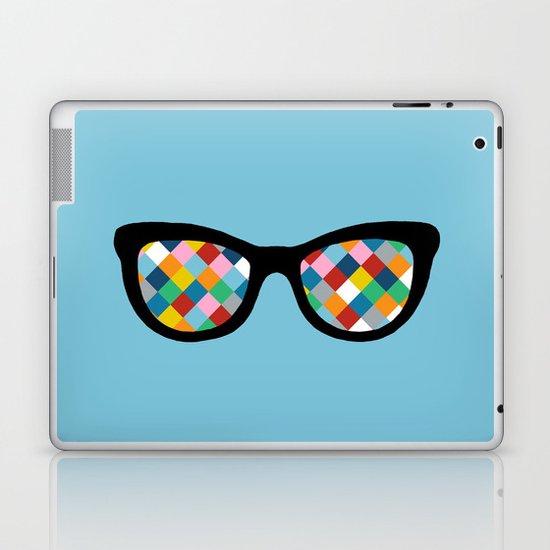 Diamond Eyes on Blue Laptop & iPad Skin