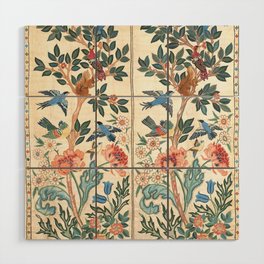 William Morris & May Morris Antique Chinoiserie Floral Wood Wall Art