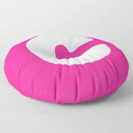 C (White & Dark Pink Letter) Floor Pillow