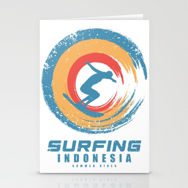 Indonesia surfing Stationery Cards