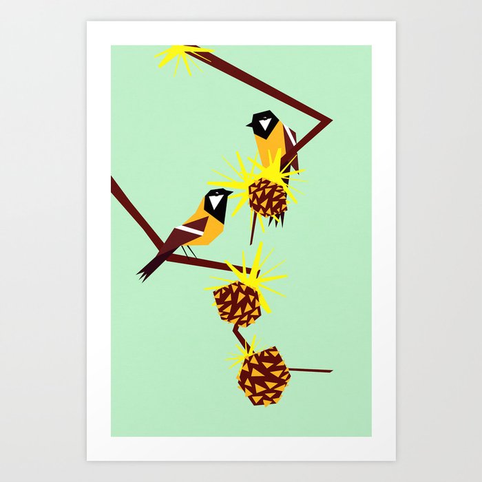 Discover the motif 2 LITTLE BIRDS by Yetiland as a print at TOPPOSTER