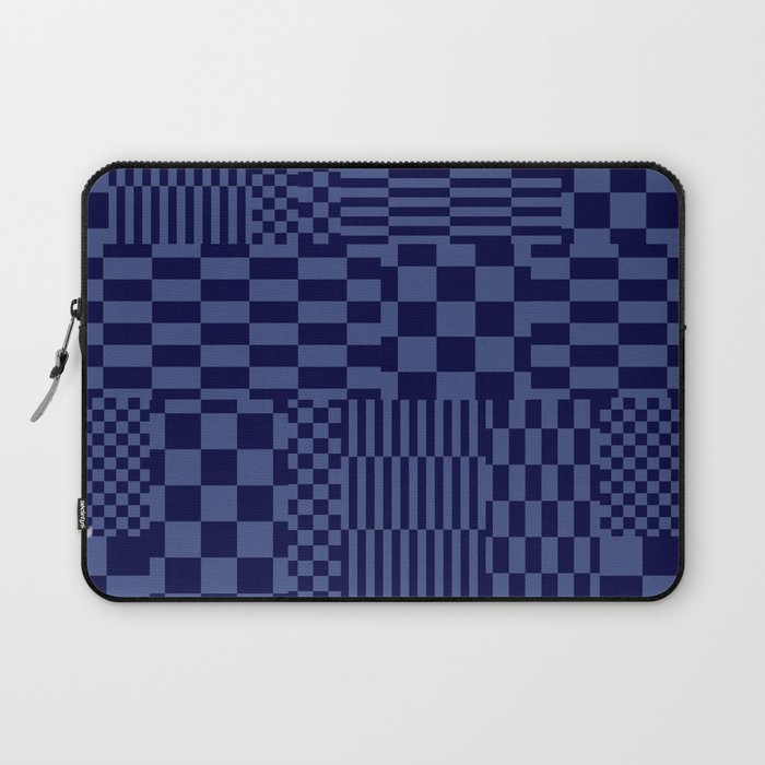 Glitchy Checkers // Navy Blue Laptop Sleeve