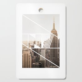 NY Skyline Graphic Souvenir Gift with Vintage Typography Cutting Board