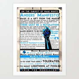 Dragon Age- Ander's Manifesto Art Print