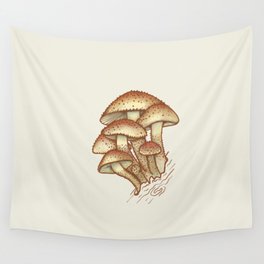 Mushroom Illustration Wall Tapestry
