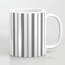 Pantone Pewter Gray & White Wide & Narrow Vertical Lines Stripe Pattern Coffee Mug
