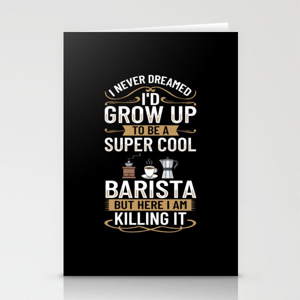 Barista Coffee Machine Coffeemaker Espresso Milk Stationery Cards