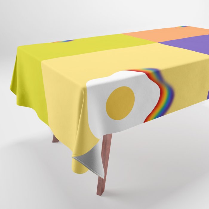 Rainbow fried egg patchwork 3 Tablecloth