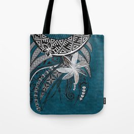 Vintage Blue Polyneisian Tribal Threads Tote Bag