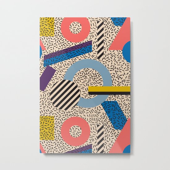 Memphis Inspired Pattern 3 Metal Print